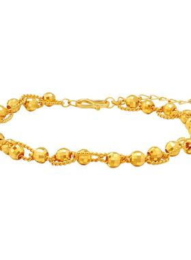 亚一黄金足金999镭射光珠手链爆闪蹦迪珠闪耀低调华丽显白正品