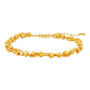 亚一黄金足金999镭射光珠手链爆闪蹦迪珠低调华丽显白情人节礼物