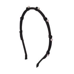黑色珍珠发箍法式高级感发捆名媛风高颅顶不勒头发饰头箍女款头饰