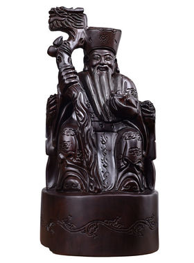 定制黑檀木雕土地公财神爷