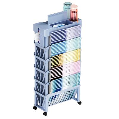 晨光可移动桌边书架教室用学生课桌收纳神器高中生书桌旁收纳置物架带轮书本收纳架放书整理书箱挂书袋挂袋