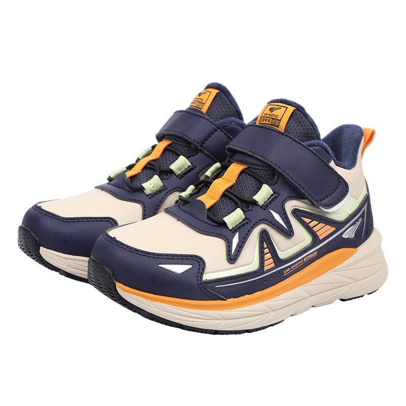 江博士童鞋户外冬款魔术贴男女儿童运动鞋加绒保暖