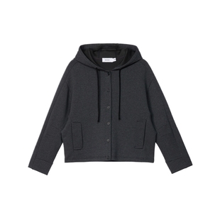 【新品】ZUCZUG 素然 26春女士简约休闲宽松双面杂色短款带帽外套