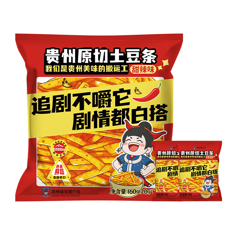 贵州原切土豆条甜辣味160g