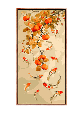 油情画意|大副DIY数字油画九鱼图