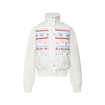 Amoeba甜酷费尔岛拼接针织立领棉服女冬季保暖加厚显瘦棉衣外套