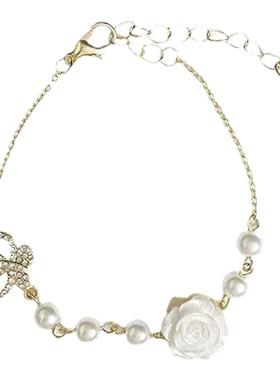 复古设计山茶花手链手链