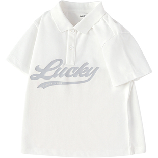 巴拉巴拉男童短袖t恤白色polo衫夏季新款童装儿童衣服打底衫上衣