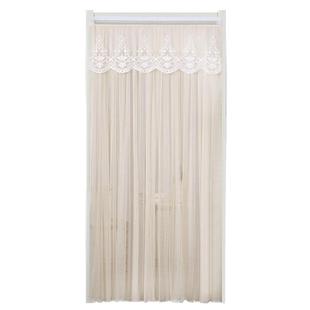 伸缩杆门帘防蚊夏季免打孔家用卧室双层纱通风蕾丝纱蚊帐纱帘挂帘