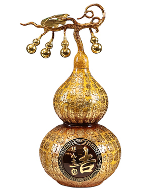 百福葫芦黄铜摆件家居客厅玄关