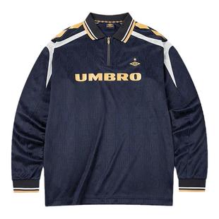 umbro茵宝百年金标复古卫衣半拉链足球风休闲长袖T恤polo衫男女款