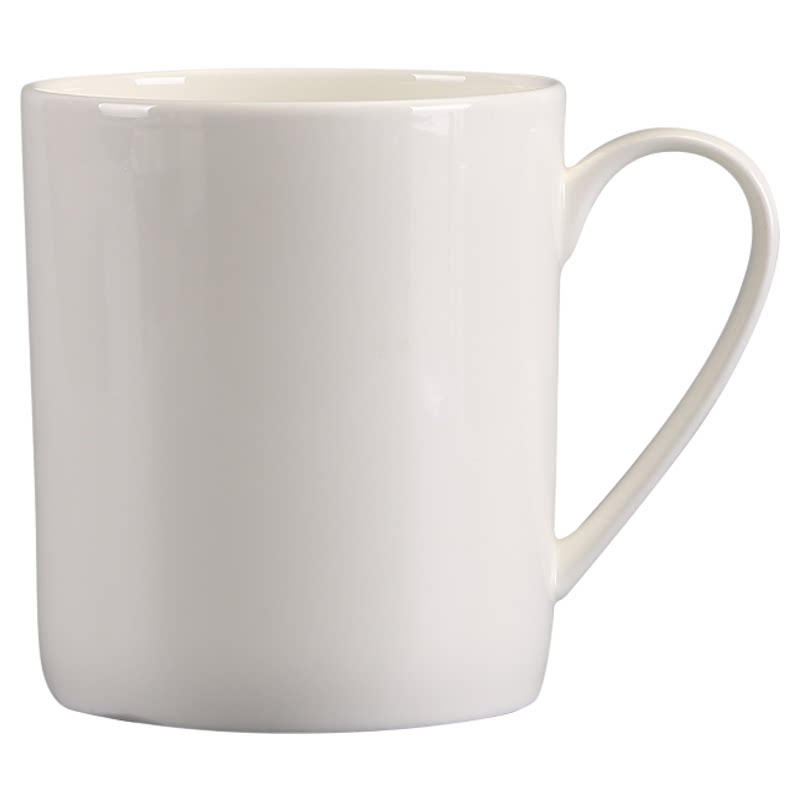 马克杯基础款纯白色骨瓷简约水杯咖啡杯奶杯直筒北欧纯色素胎格子