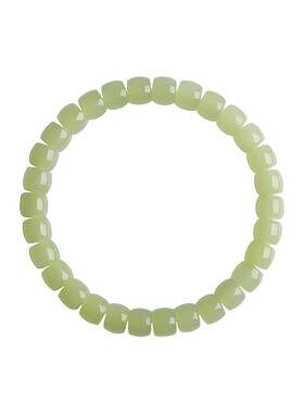 若慕天然和田玉冰晴水圆珠手串