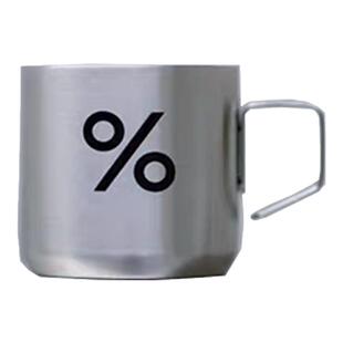 日本限定发售ROYAL百分号咖啡杯阿拉比卡%小巧不锈钢马克杯ins