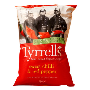 英国Tyrrells泰瑞甜椒味手工薯片原装进口休闲零食多口味可选包邮