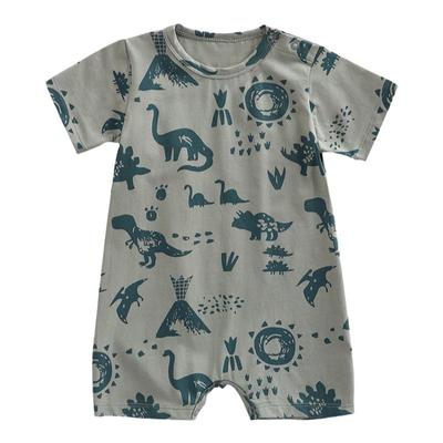 婴儿夏季纯棉薄款短袖爬服 女宝宝可爱超洋气夏装哈衣男婴连体衣