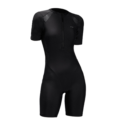 李宁新款连体及膝保守泳衣防走光