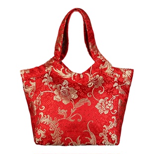 结婚聘礼手提包婚礼伴娘包提亲彩礼装15万手工锦缎布艺利是袋喜袋