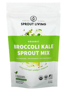 SproutLiving非转基因西兰花和羽衣甘蓝嫩芽粉支持细胞健康