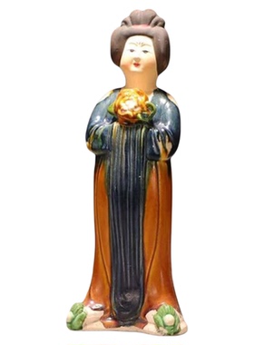 洛阳唐三彩文创仕女陶俑陶瓷摆件