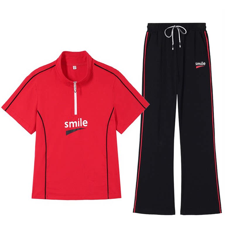 纯棉立领广场舞休闲运动服套装女