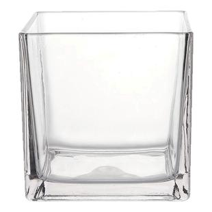 简约方形玻璃花瓶圆形水培器皿水养绿萝插花容器客厅家居装饰摆件