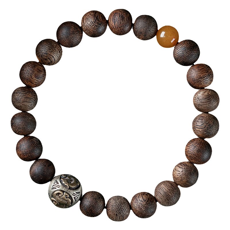 极细天然越南芽庄白奇楠沉香手串女棋楠佛珠单圈木质手链男情侣款