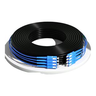 多彩易购成品室外单模光缆2/4/6/8/12芯架空免熔接户外二/四/六/八芯光纤线钢丝铠装光纤跳线SC/LC/FC/ST定制