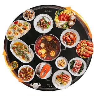 美的暖菜板热菜板家用圆形加热保温垫转盘餐桌饭菜电动多功能旋转