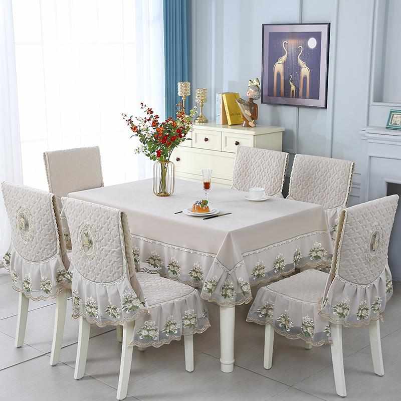 中式餐椅垫套罩蕾丝花边防滑高档餐厅餐桌椅套简约现代实木椅子垫