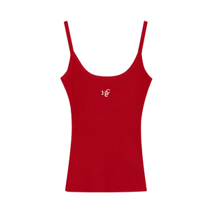 辰米范【现货6折】海风微咸 四色吊带背心女外穿绣花修身无袖上衣