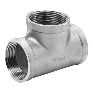 304不锈钢内丝三通精铸内螺纹等径三通水管配件直通直接头4分316L