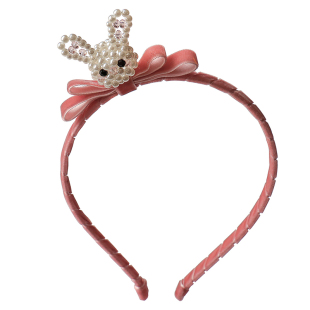 手工可爱童趣发饰甜美珍珠串珠小兔子发箍女孩宝宝发卡头箍头饰女