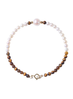 淡水珍珠手链女叠戴虎眼石招财运