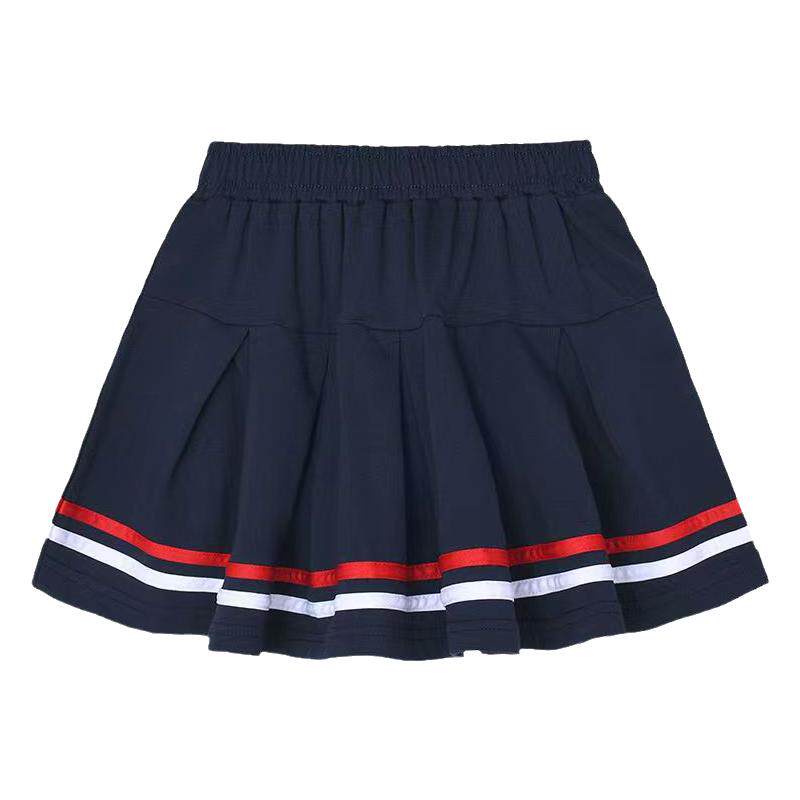 学生校服裙子藏青色红白条纹短裙