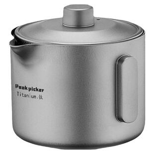 便携纯钛旅行茶具套装户外露营钛合金泡茶器筷客杯双层防烫钛茶具