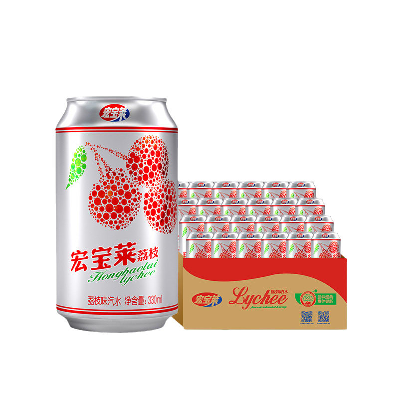 宏宝莱经典荔枝味汽水整箱装
