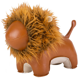 台湾zuny超萌毛狮卡通狮子老虎飞狮书挡门挡皮质摆件软装创意礼物