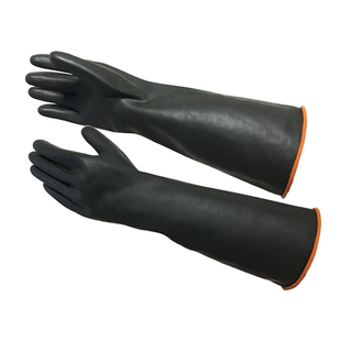 北塔牌乳胶手套45CM加长加厚耐酸碱纯胶工业防化劳保耐磨防水手套