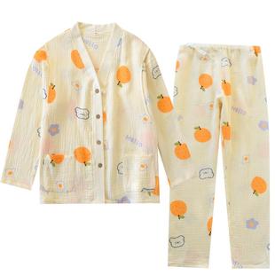 夏季月子服纯棉纱布春秋孕妇睡衣全棉吸汗薄款喂奶衣哺乳产妇待产