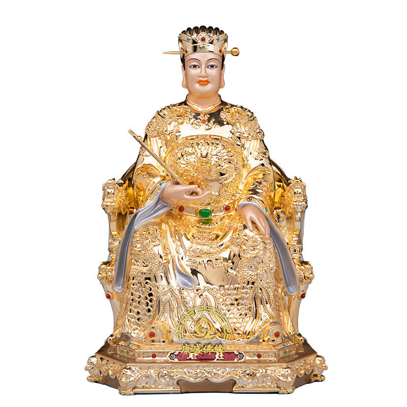 灶王爷神像黄铜鎏金祭灶公灶君司命星君摆件厨房灶神像供奉装饰品