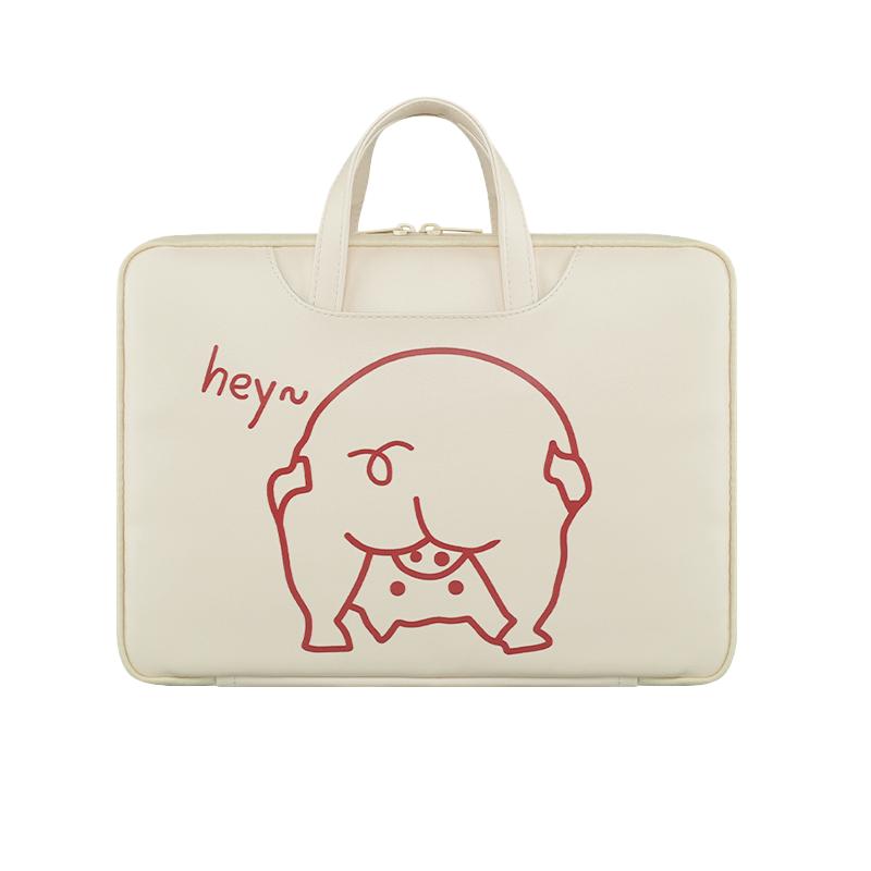 卡通电脑包手提女可爱适用华为matebook14寸联想小新air13苹果macbookpro15.6戴尔16英寸ins风华硕13.3笔记本