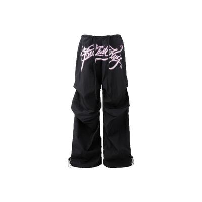 BJHG冬季美式宽松粉色工装裤子女