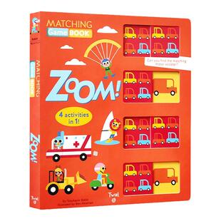 英文原版绘本 Matching Game Book Zoom 操作拉拉配对书 交通工具 儿童启蒙认知绘本 纸板书 Twirl精装 英文版 进口英语原版书籍