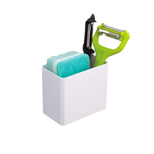 日式白色收纳盒墙上小框框手机电视空调遥控器架浴室牙刷架塑料筐