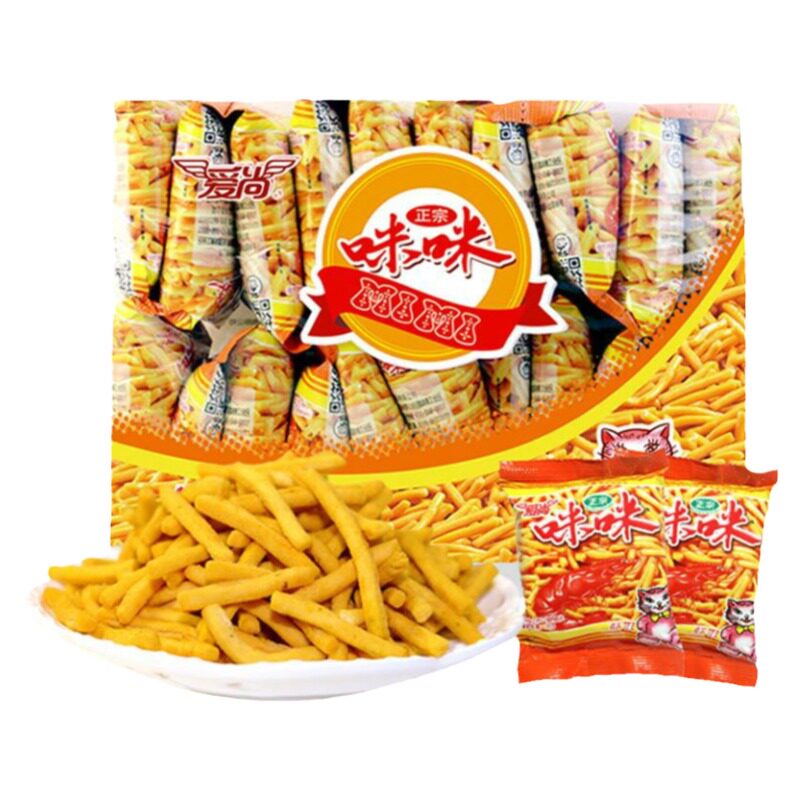官方推荐咪咪虾条大包装网红爆款办公室正宗吃货小零食蟹味粒休闲