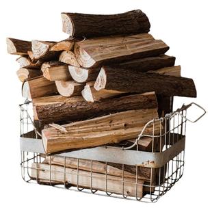 复古真火木柴壁炉柴火收纳摆件乔迁礼品橱窗圣诞场景木材装饰道具