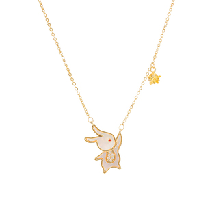 A摘星兔子天然贝母手链项链生日礼物轻奢小众精致可爱2025年新款