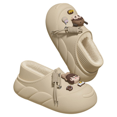 可爱绒面女孩棉拖鞋|千人加购