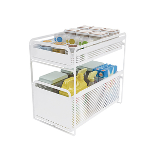 下水槽置物架抽拉式调料架窄款收纳盒抽屉式拉篮厨房橱柜内分层架